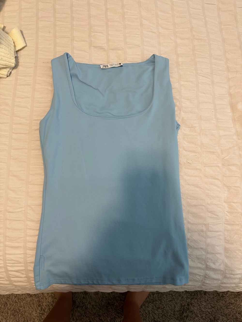 Zara Sky Blue Scoop Neck Tank